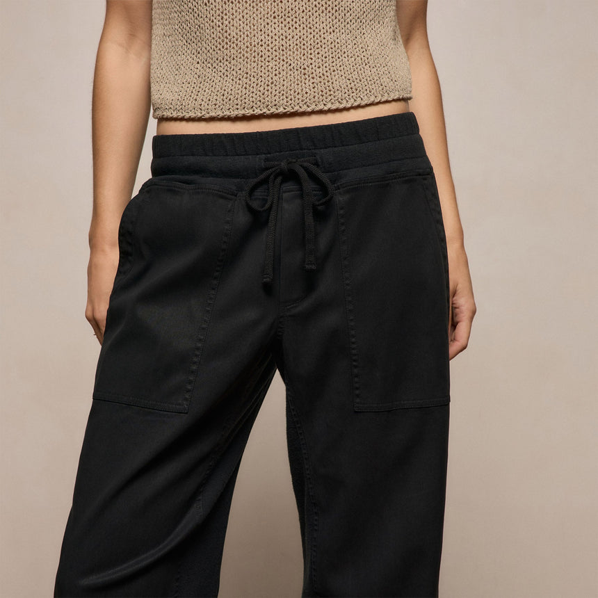 Mixed Media Straight Pant in Black | James Perse Los Angeles