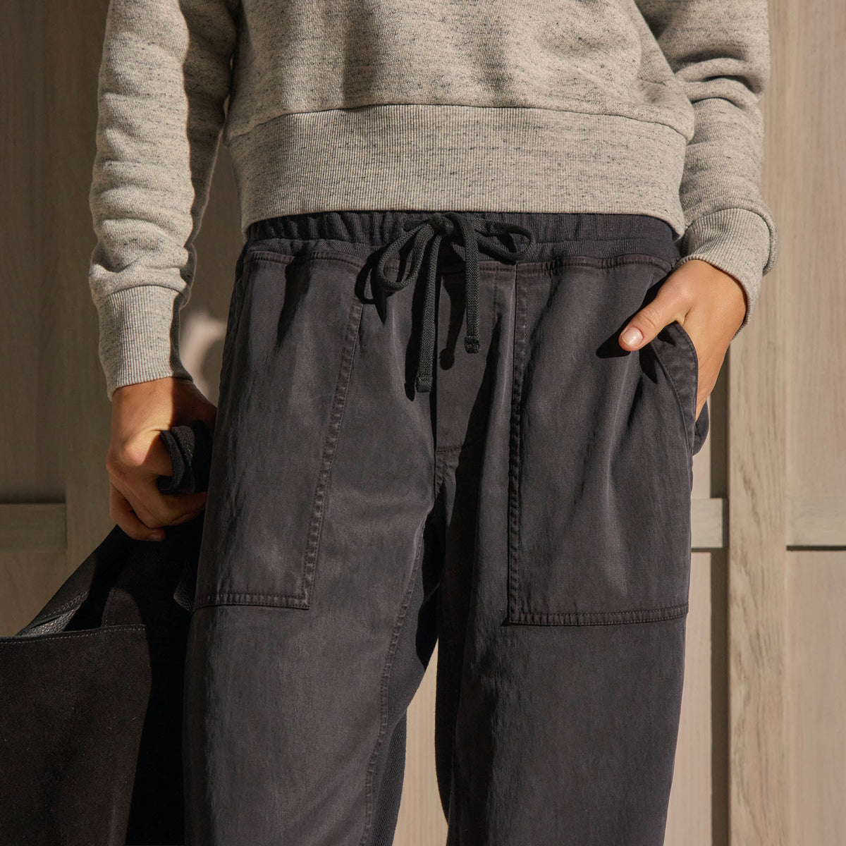 Mixed Media Straight Pant - Blue Noir Pigment | James Perse Los Angeles