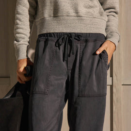 Mixed Media Straight Pant - Blue Noir Pigment | James Perse Los Angeles