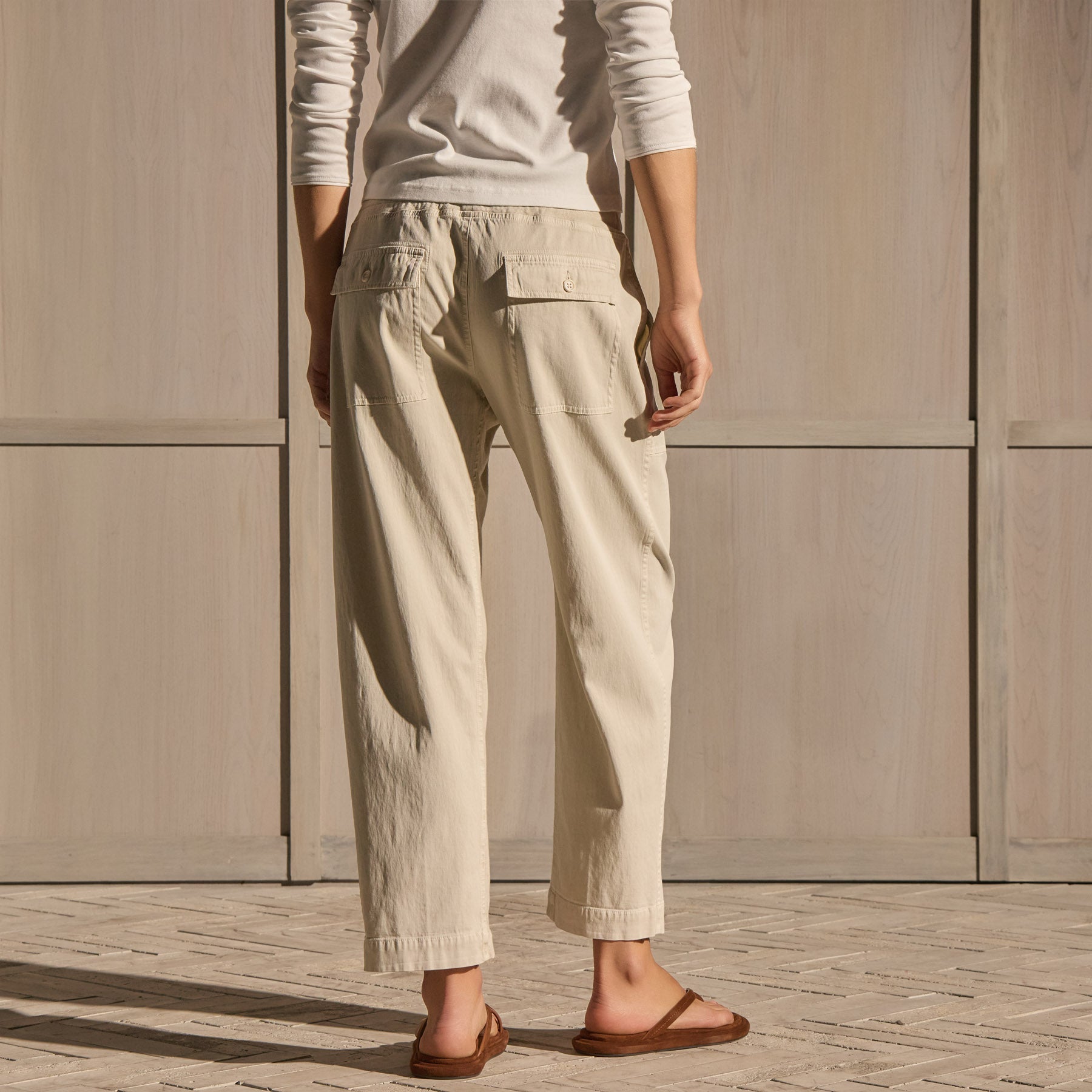 Mixed Media Straight Pant - Talc | James Perse Los Angeles