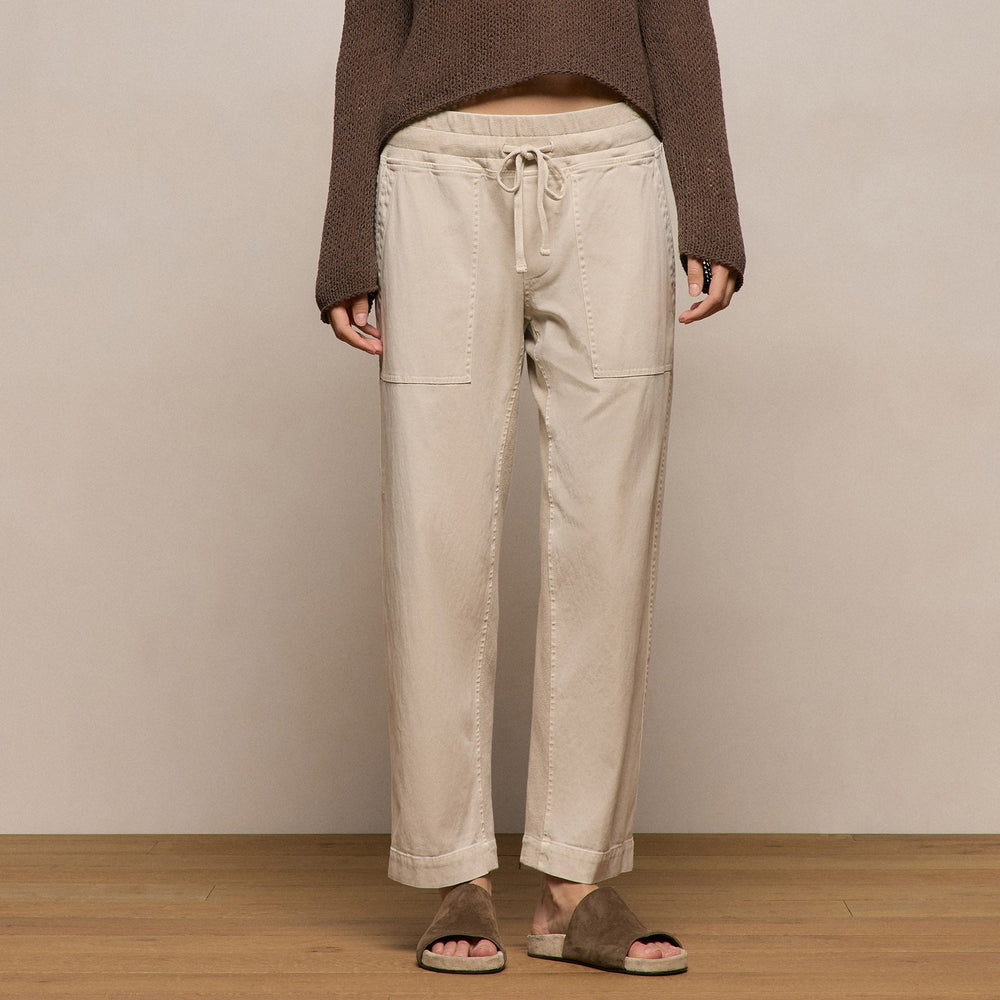 Mixed Media Straight Pant in Talc | James Perse Los Angeles