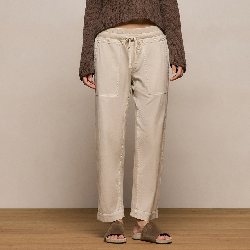 Mixed Media Straight Pant in Talc | James Perse Los Angeles