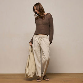 Mixed Media Straight Pant in Talc | James Perse Los Angeles