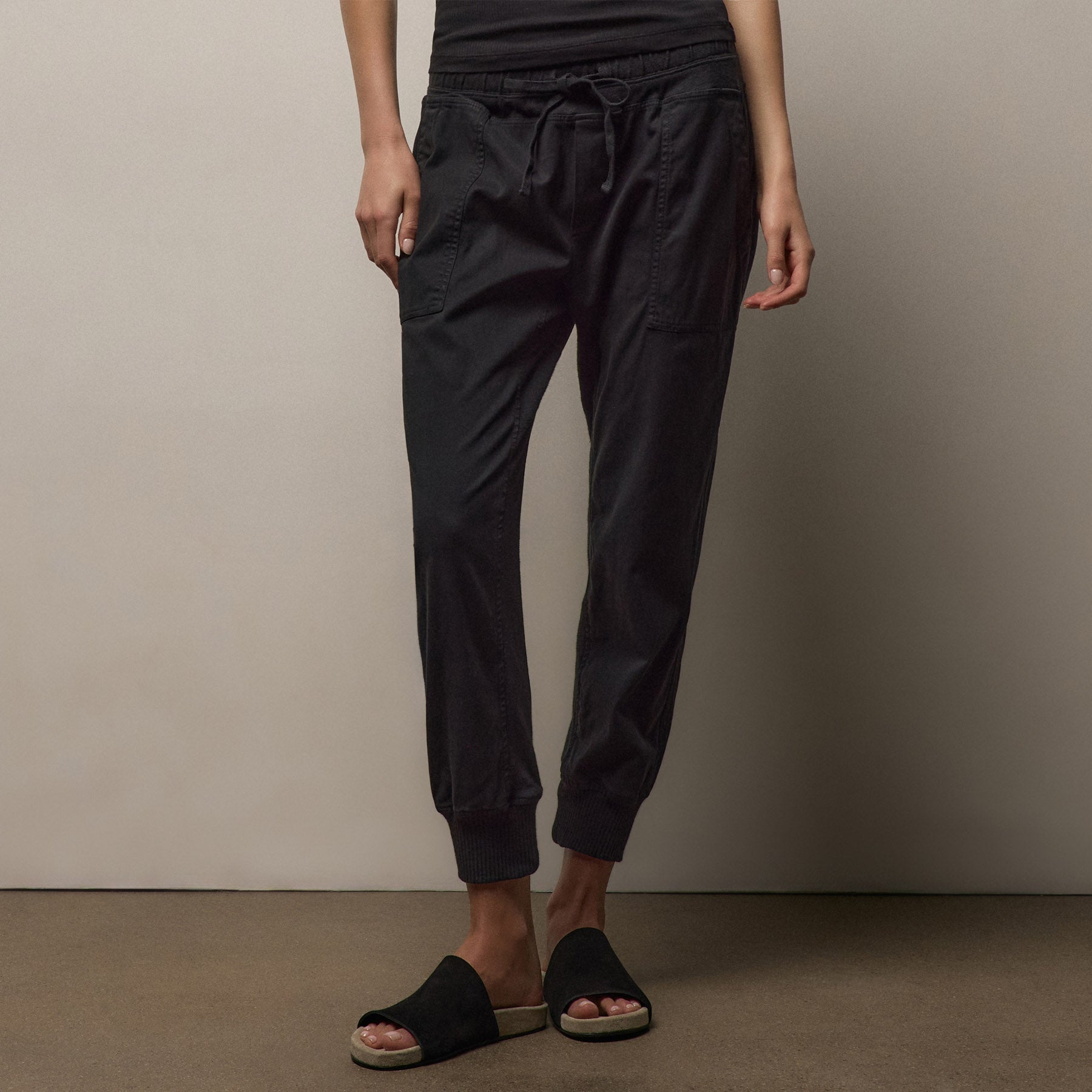 Mixed Media Pant in Black | James Perse Los Angeles