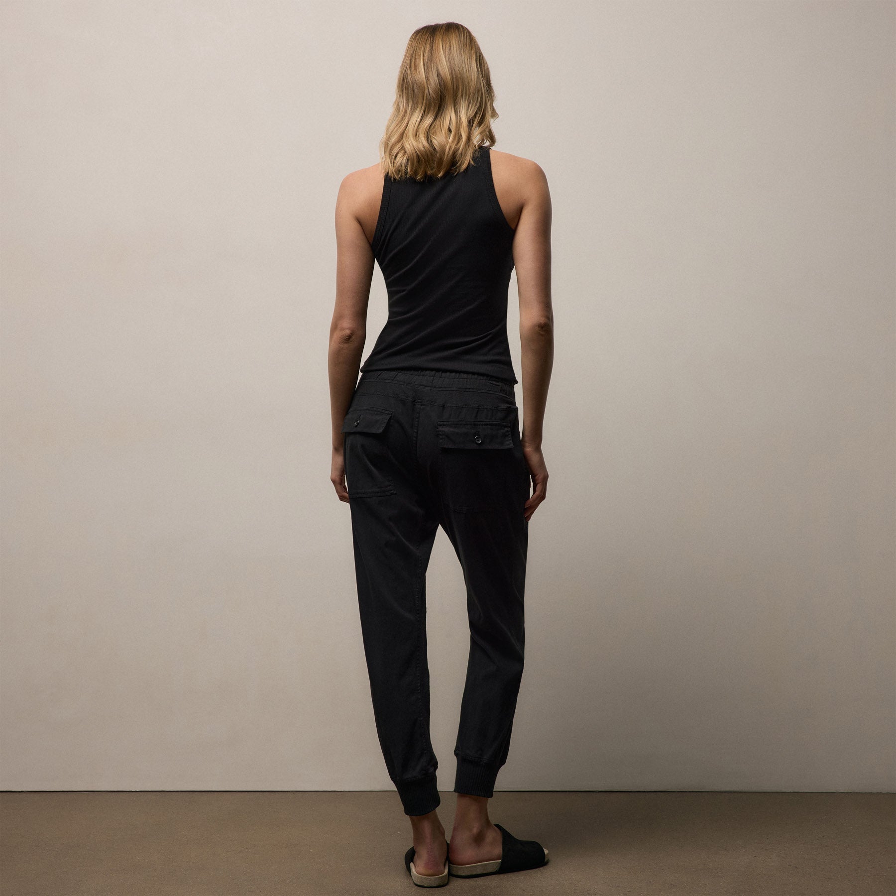Mixed Media Pant in Black | James Perse Los Angeles