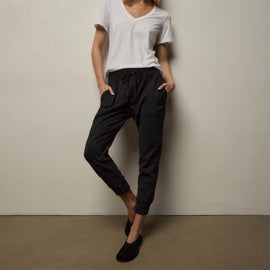 Mixed Media Pant in Black | James Perse Los Angeles