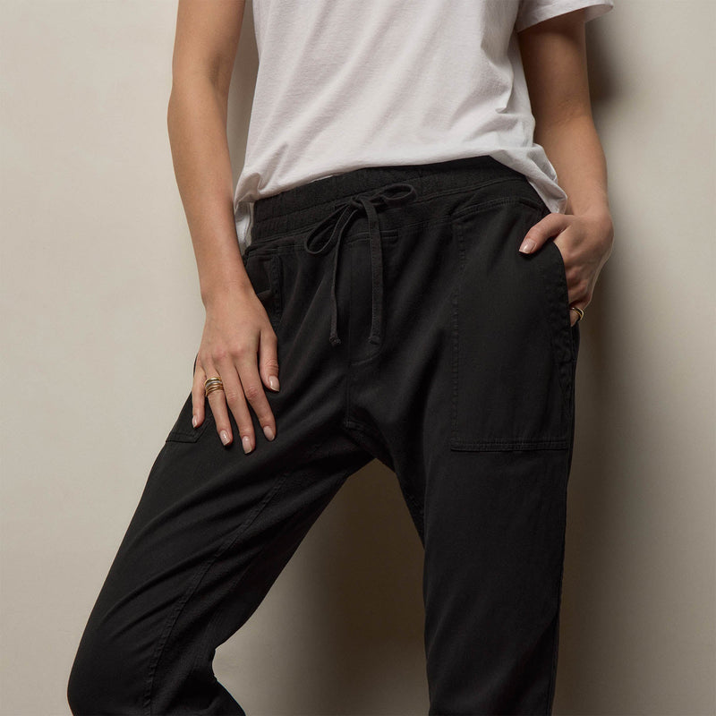 Mixed Media Pant in Black | James Perse Los Angeles