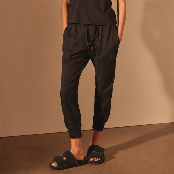 Mixed Media Pant in Black | James Perse Los Angeles