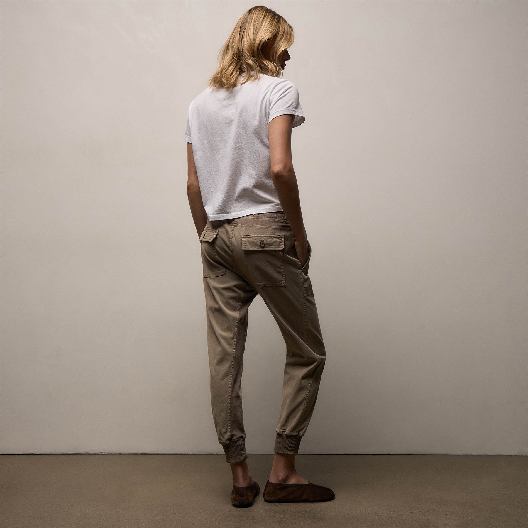 JAMES PERSE ベビーカシミヤ トラックパンツ Mixed Media Pant - Coyote | James Perse Los Angeles