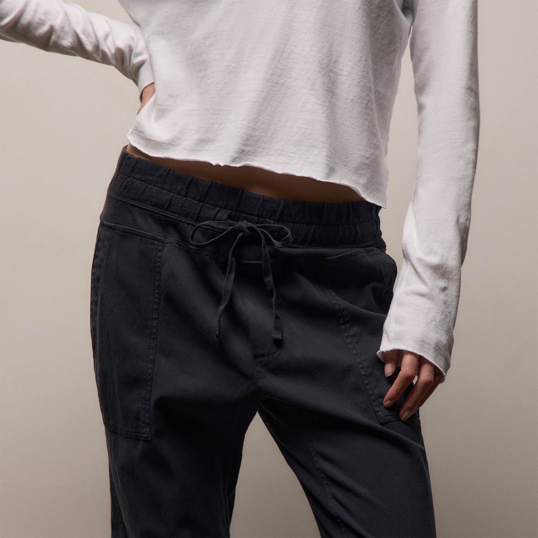 Mixed Media Pant in French Navy | James Perse Los Angeles