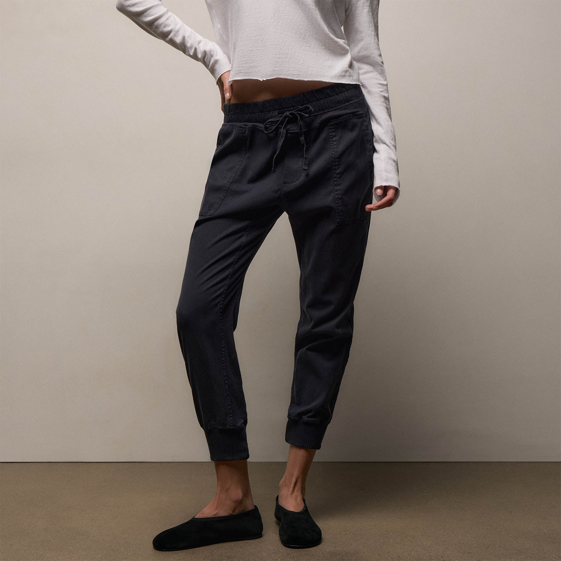 Mixed Media Pant in French Navy | James Perse Los Angeles