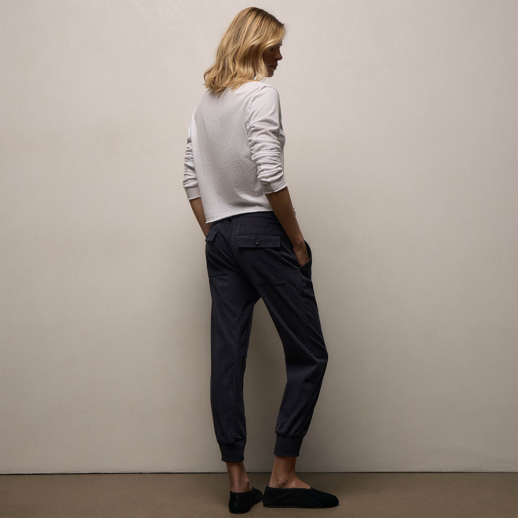 Mixed Media Pant - French Navy | James Perse Los Angeles
