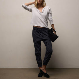 Mixed Media Pant in French Navy | James Perse Los Angeles