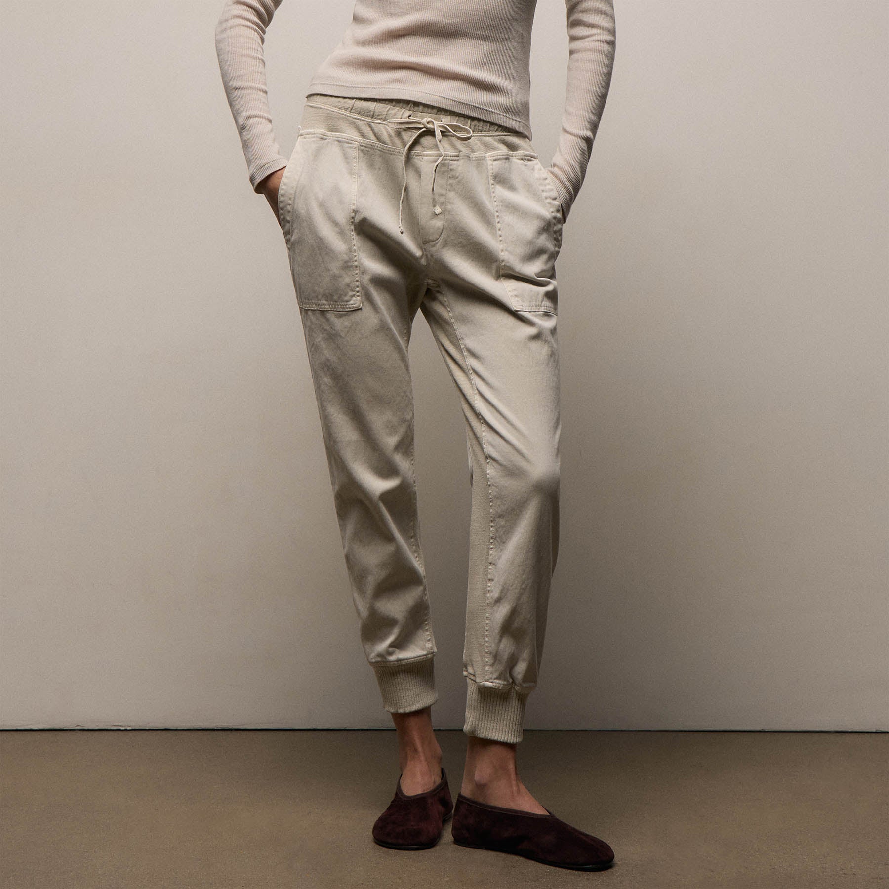 Mixed Media Pant in Talc | James Perse Los Angeles