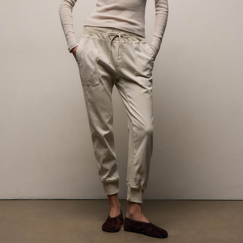Mixed Media Pant in Talc | James Perse Los Angeles