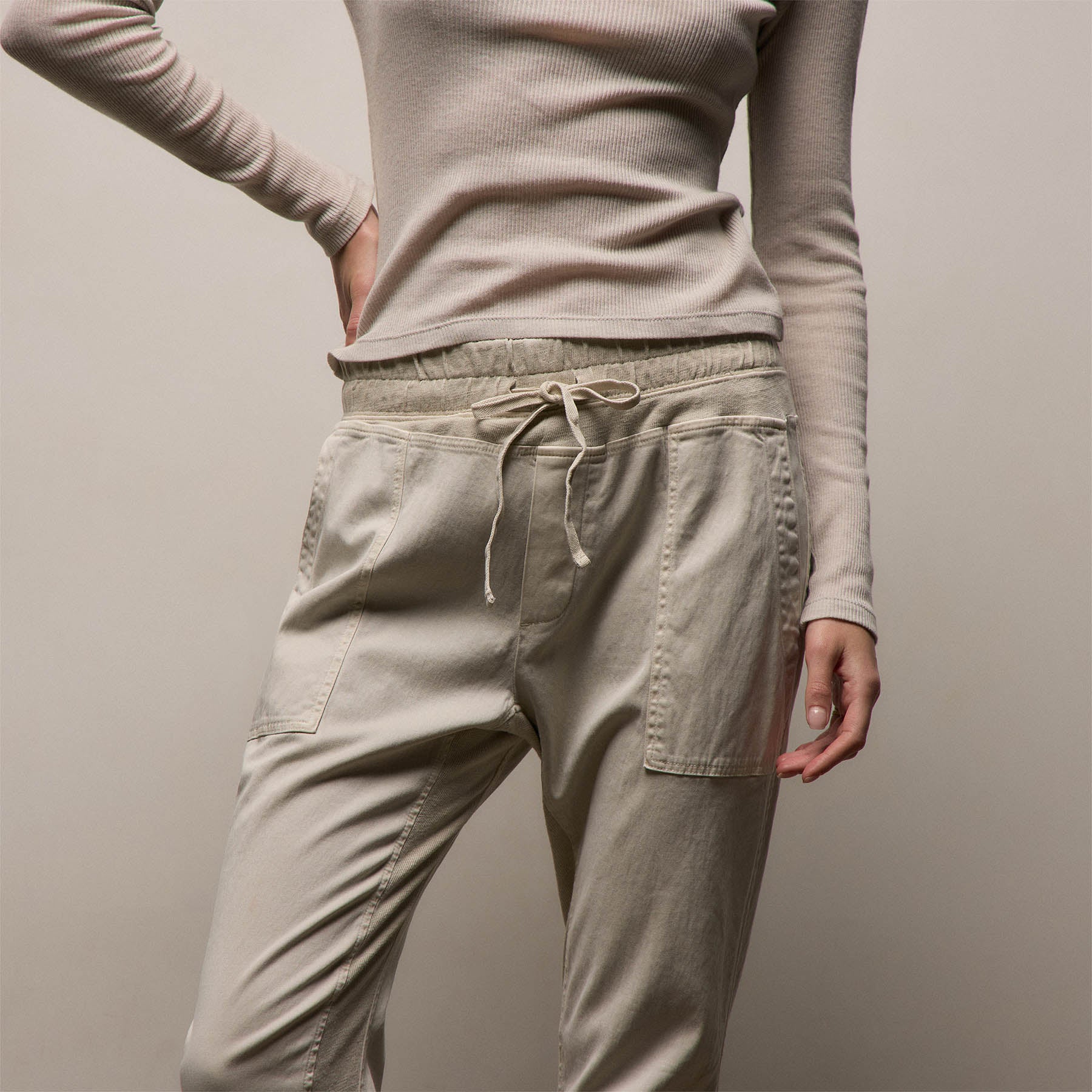 Mixed Media Pant in Talc | James Perse Los Angeles