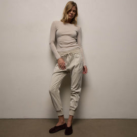 Mixed Media Pant in Talc | James Perse Los Angeles