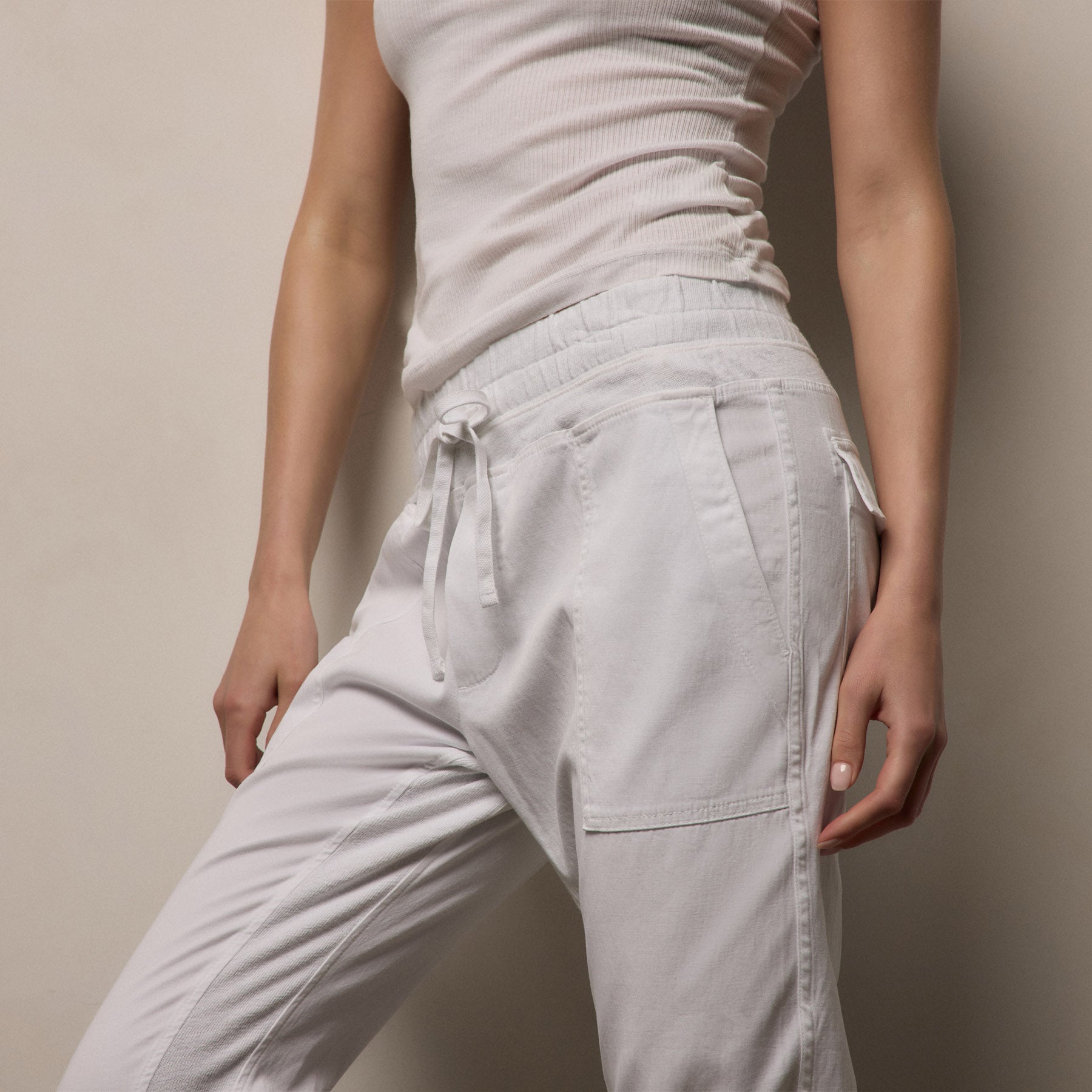 Mixed Media Pant - White | James Perse Los Angeles