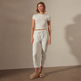 Mixed Media Pant in White | James Perse Los Angeles