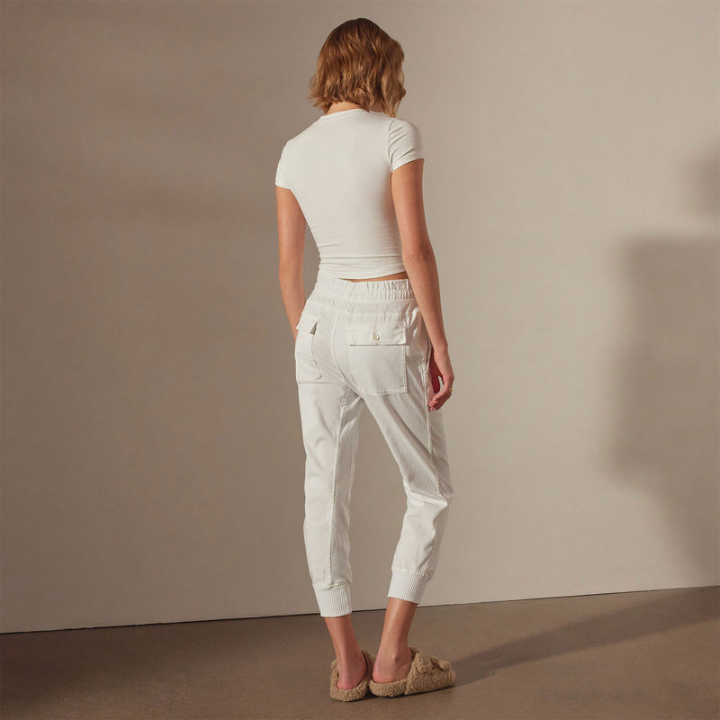 Mixed Media Pant in White | James Perse Los Angeles