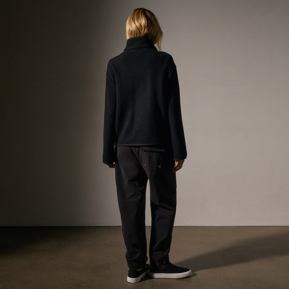 Wool Jersey Zip Up Jacket in Black | James Perse Los Angeles