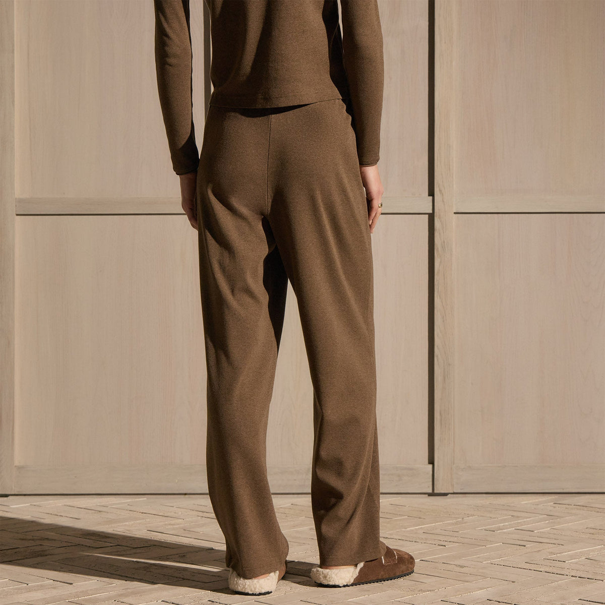 Compact Cotton Lounge Pant in Brown Melange | James Perse Los Angeles