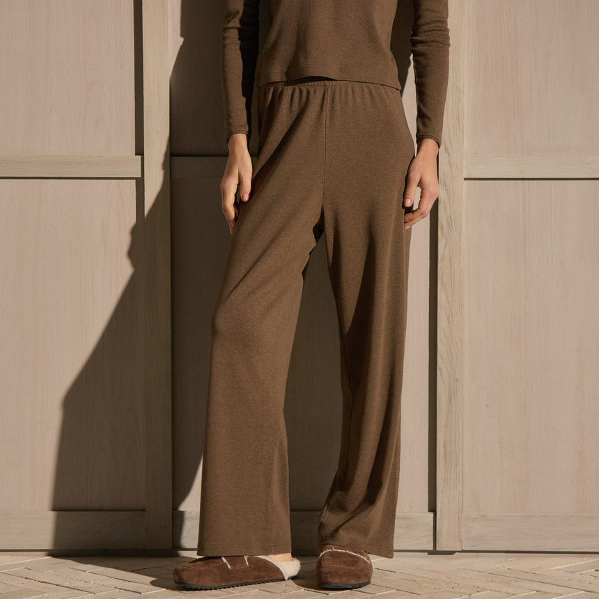 Compact Cotton Lounge Pant in Brown Melange | James Perse Los Angeles