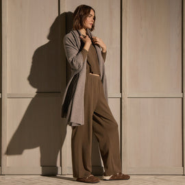Compact Cotton Lounge Pant in Brown Melange | James Perse Los Angeles