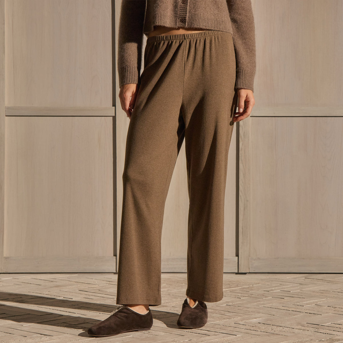 Lounge Pull On Pants - Brown Melange | James Perse Los Angeles