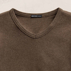 Compact Cotton Baby V Tee in Brown Melange | James Perse Los Angeles