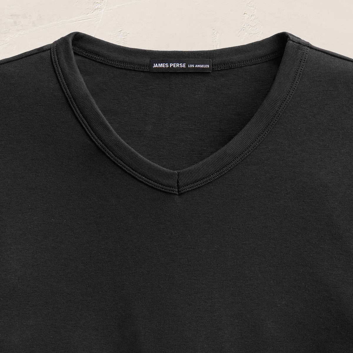 Compact Cotton Baby V Tee in Washed Black | James Perse Los Angeles