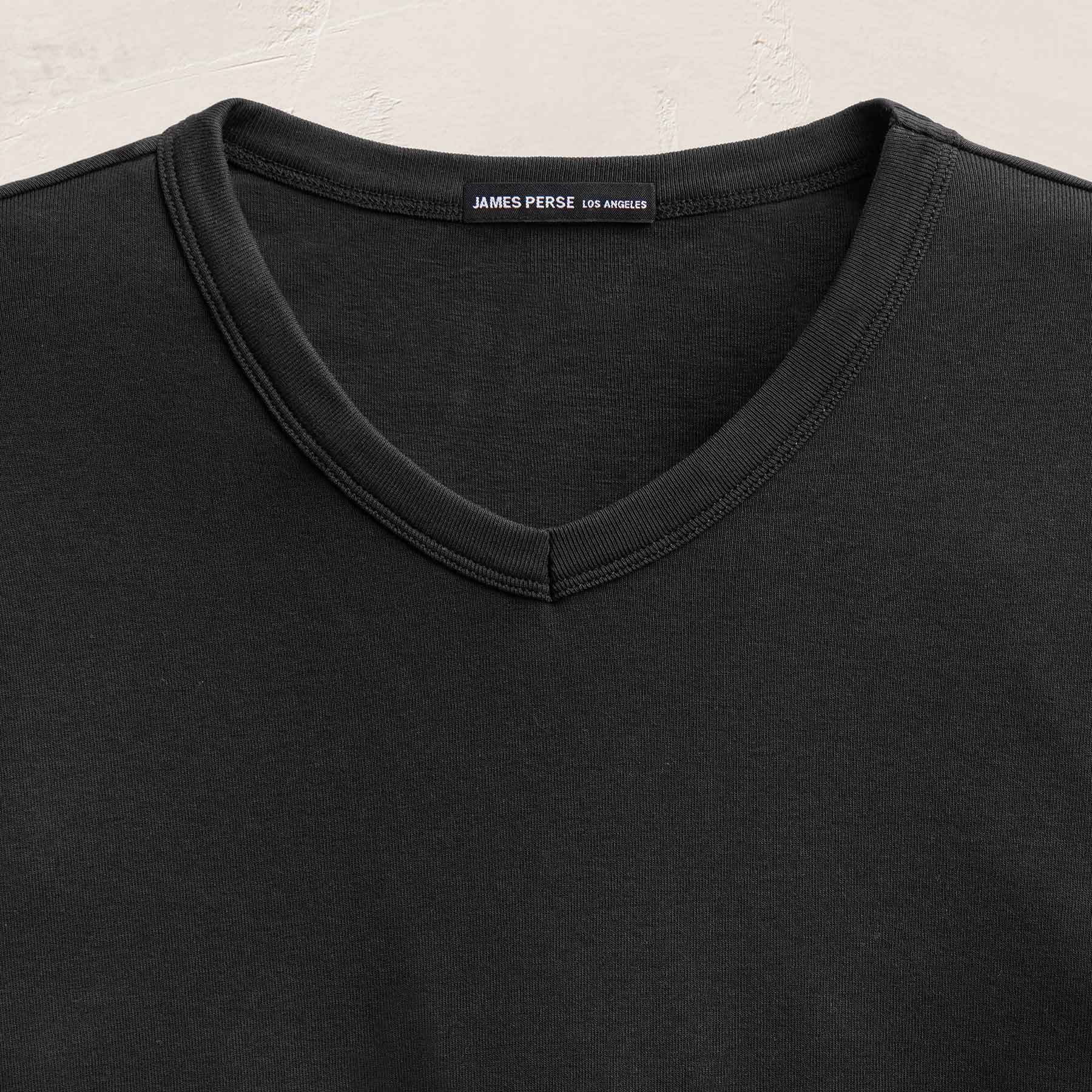 Compact Cotton Baby V Tee in Washed Black | James Perse Los Angeles