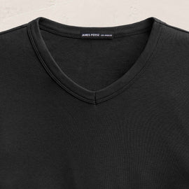 Compact Cotton Baby V Tee in Washed Black | James Perse Los Angeles