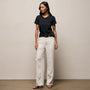 Compact Cotton Baby V Tee in Washed Black | James Perse Los Angeles