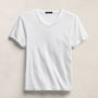 Compact Cotton Baby V Tee in White | James Perse Los Angeles