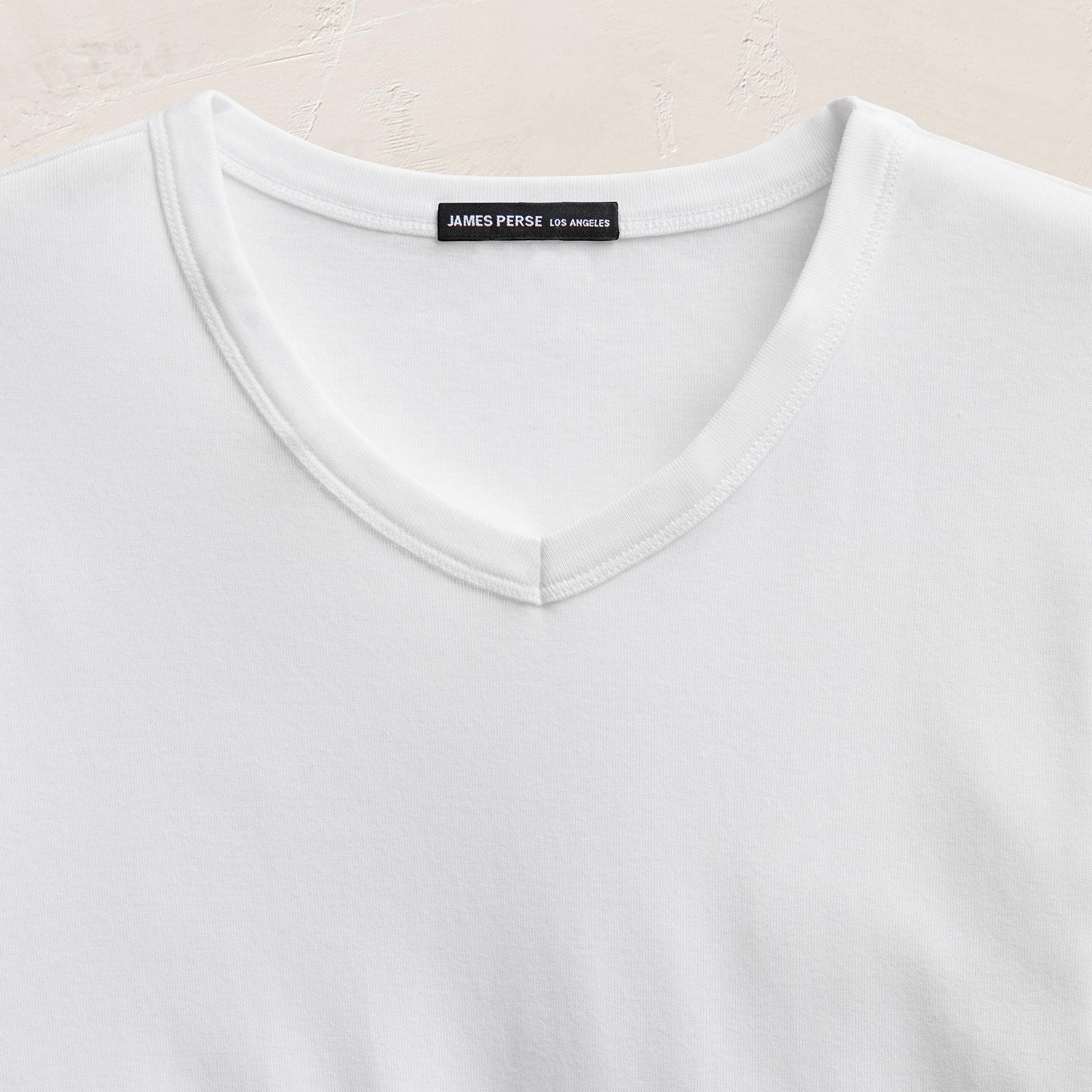 Compact Cotton Baby V Tee in White | James Perse Los Angeles