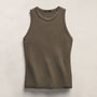 Compact Cotton High Neck Tank in Army Green | James Perse Los Angeles