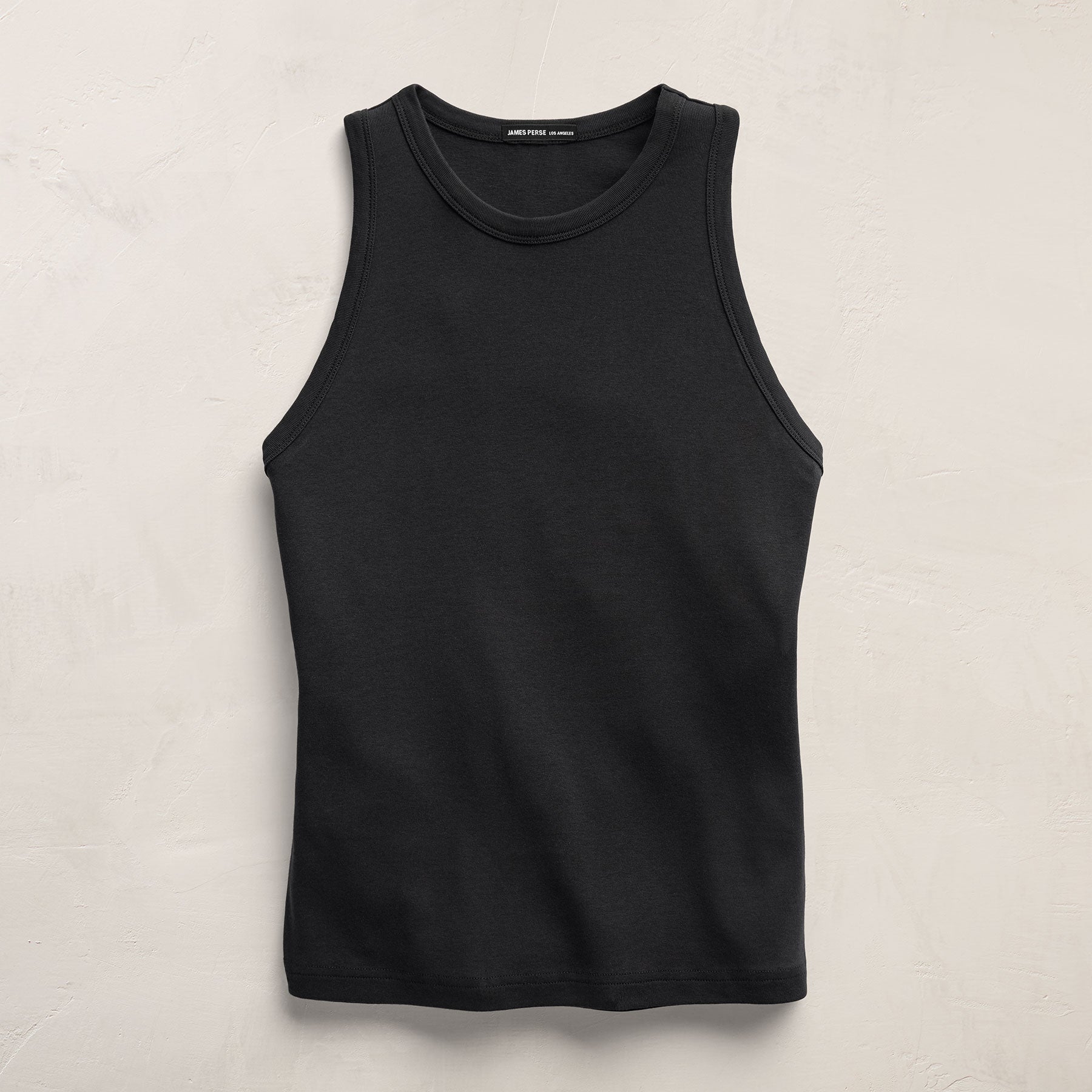 Compact Cotton High Neck Tank In Washed Black | James Perse Los