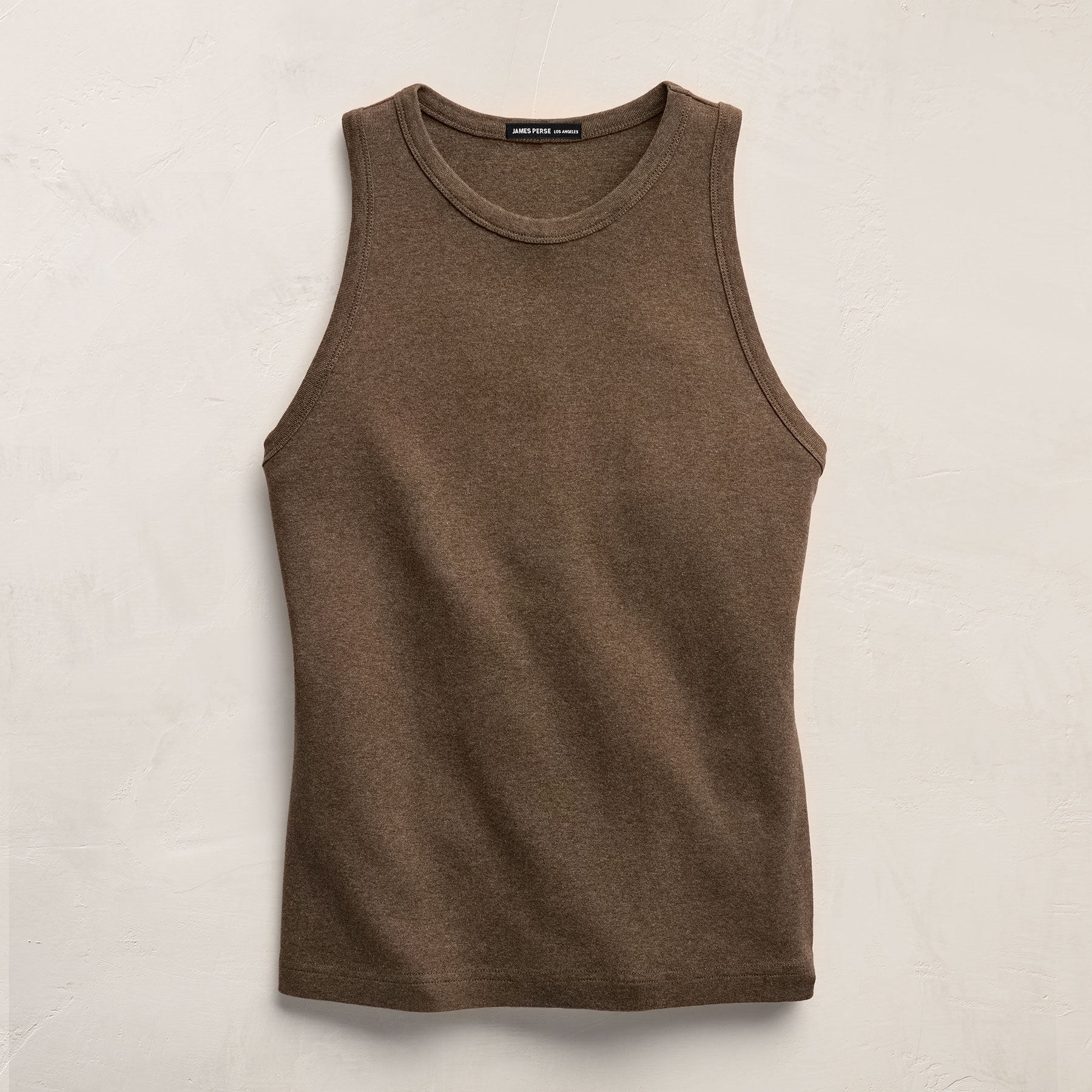 High Crew Tank Top in Brown Melange | James Perse Los Angeles