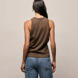 High Crew Tank Top in Brown Melange | James Perse Los Angeles