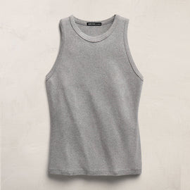 Compact Cotton High Neck Tank in Heather Grey | James Perse Los Angeles