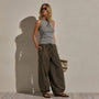 Compact Cotton High Neck Tank in Heather Grey | James Perse Los Angeles