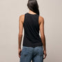 Compact Cotton High Neck Tank in Washed Black | James Perse Los Angeles