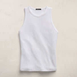 High Crew Tank Top in White | James Perse Los Angeles