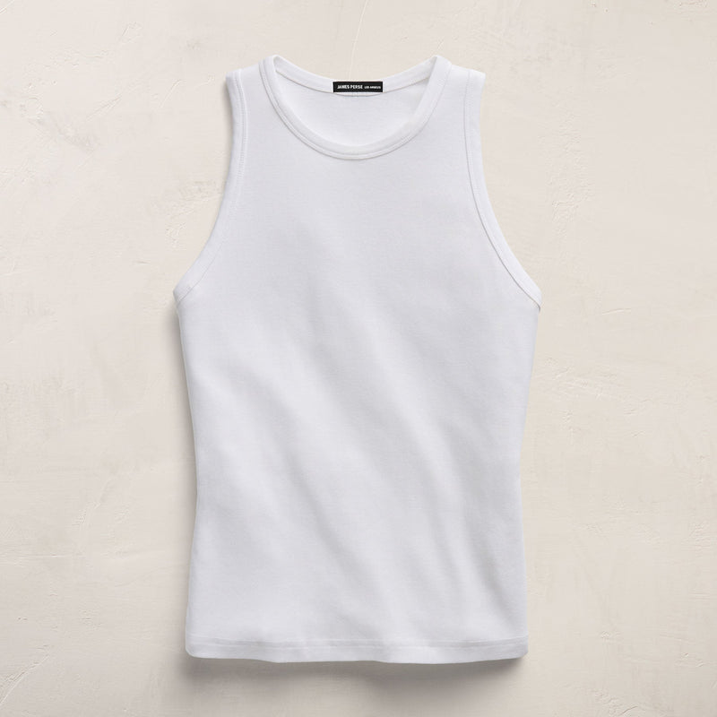 High Crew Tank Top in White | James Perse Los Angeles