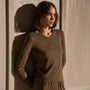 Compact Cotton Soft V Long Sleeve in Brown Melange | James Perse Los Angeles