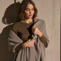 Compact Cotton Soft V Long Sleeve in Brown Melange | James Perse Los Angeles