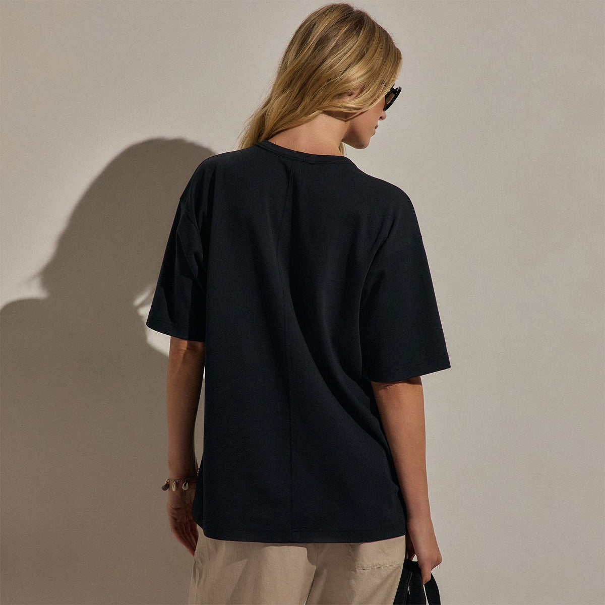 Cotton Jersey Oversized Tee in Black | James Perse Los Angeles