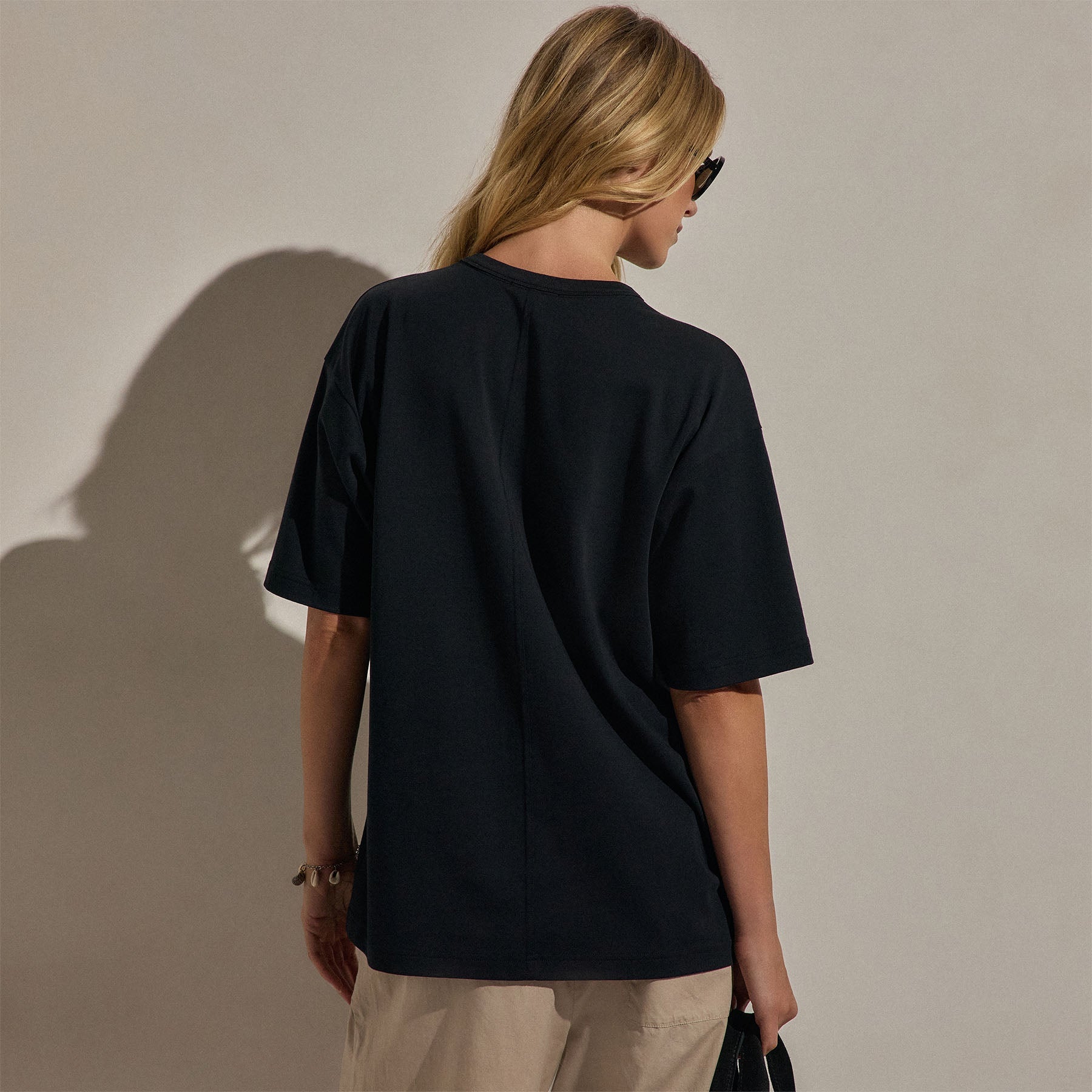 Cotton Jersey Oversized Tee in Black | James Perse Los Angeles