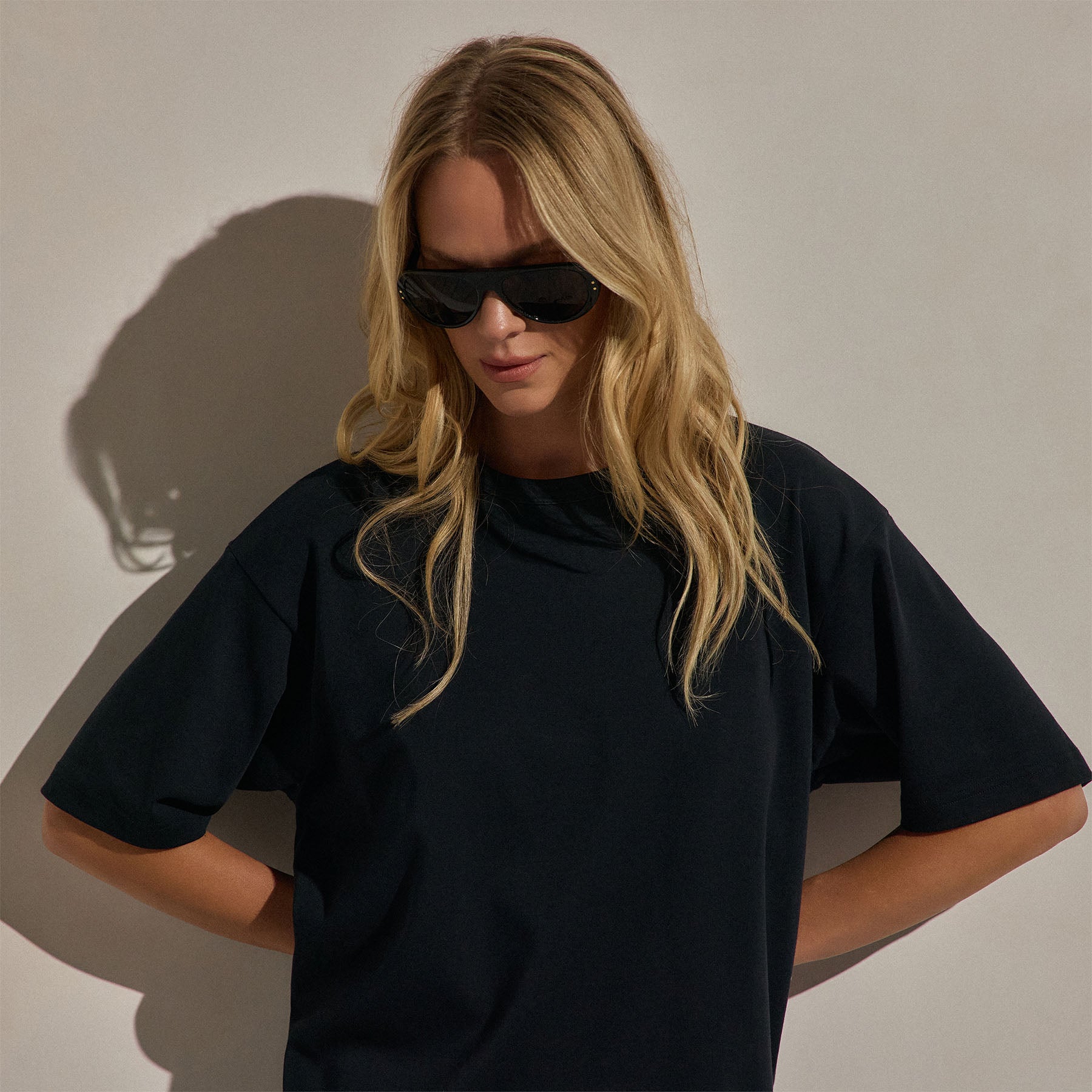 Cotton Jersey Oversized Tee in Black | James Perse Los Angeles